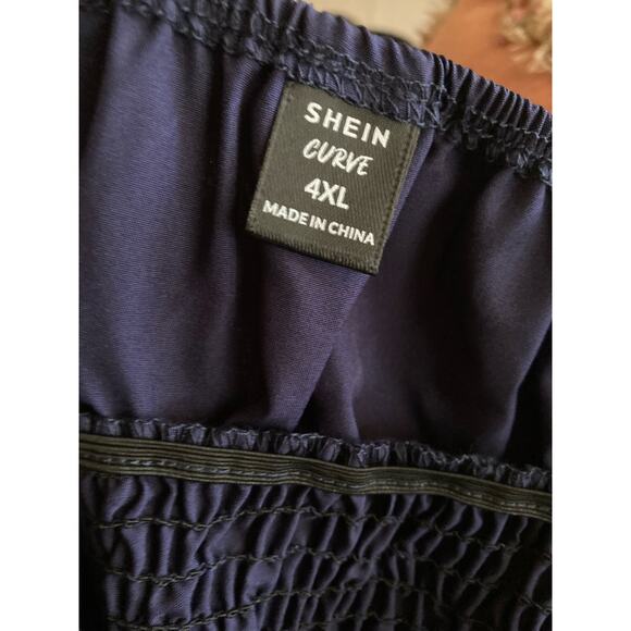 Shein Curve Women's Dress Size 4XL Dark Navy Blue Crochet Straps Sleeveless NWOT - Picture 8 of 8